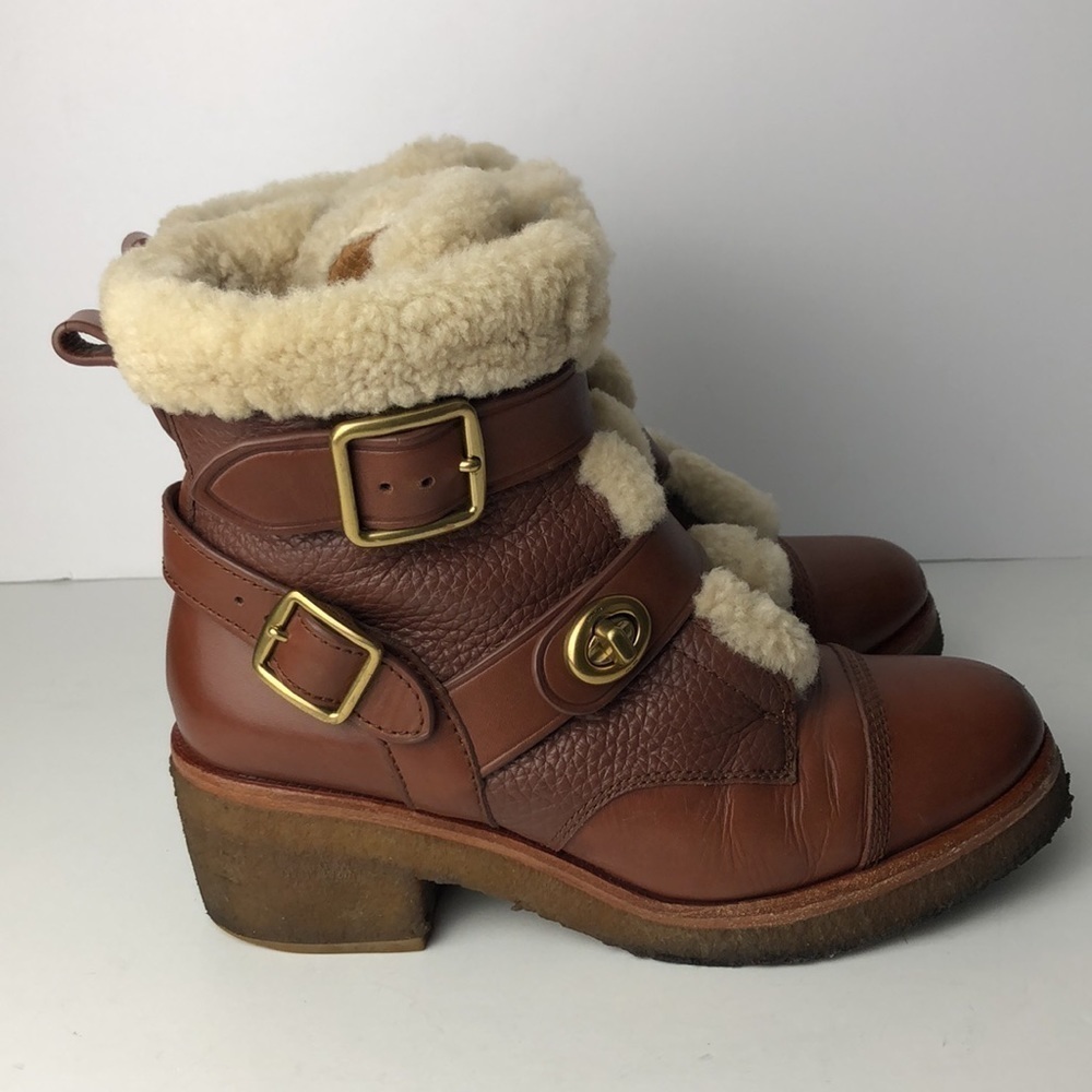 Coach Preston Brown Leather Ankle Boots 6.5 - Picture 5 of 16